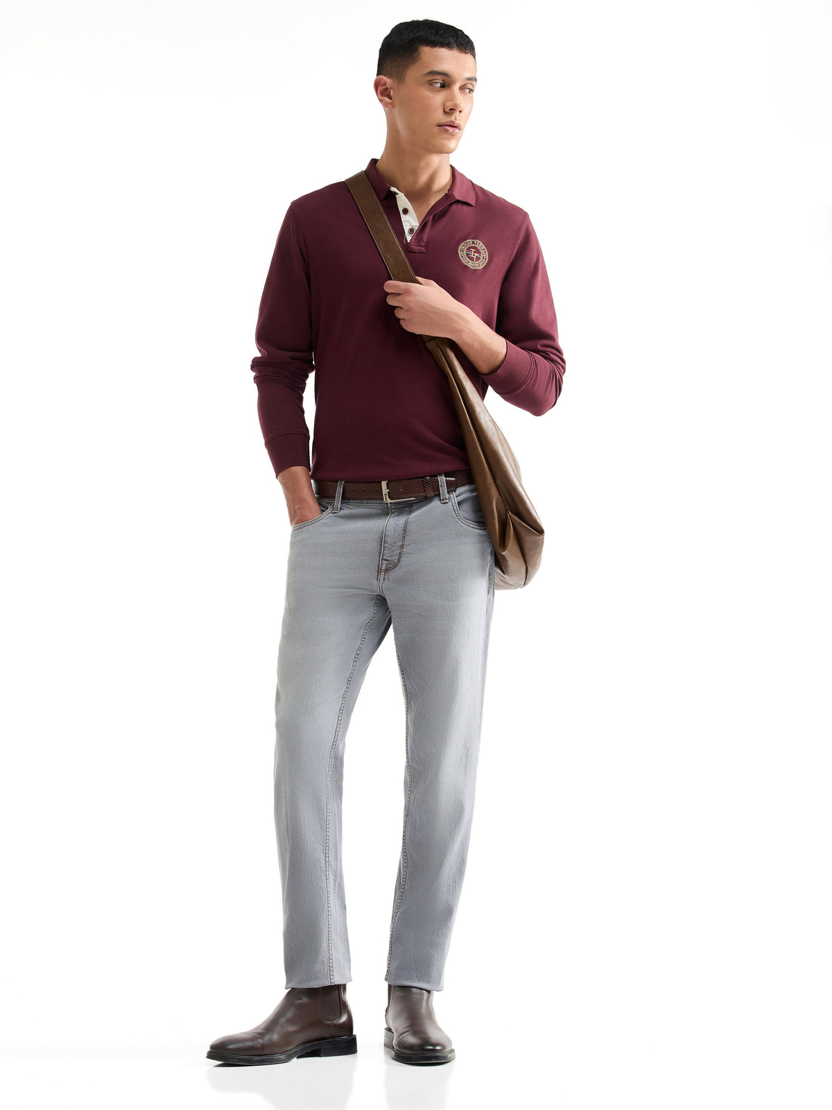 Slim Fit Stretchable Jeans - Light Grey t4option_0