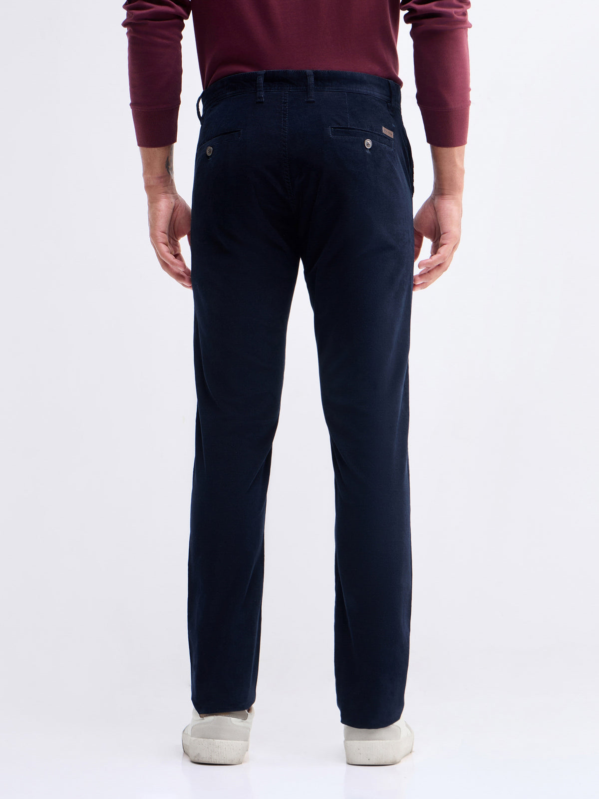 Slim Fit Cotton Stretch Trouser - Navy t4option_2