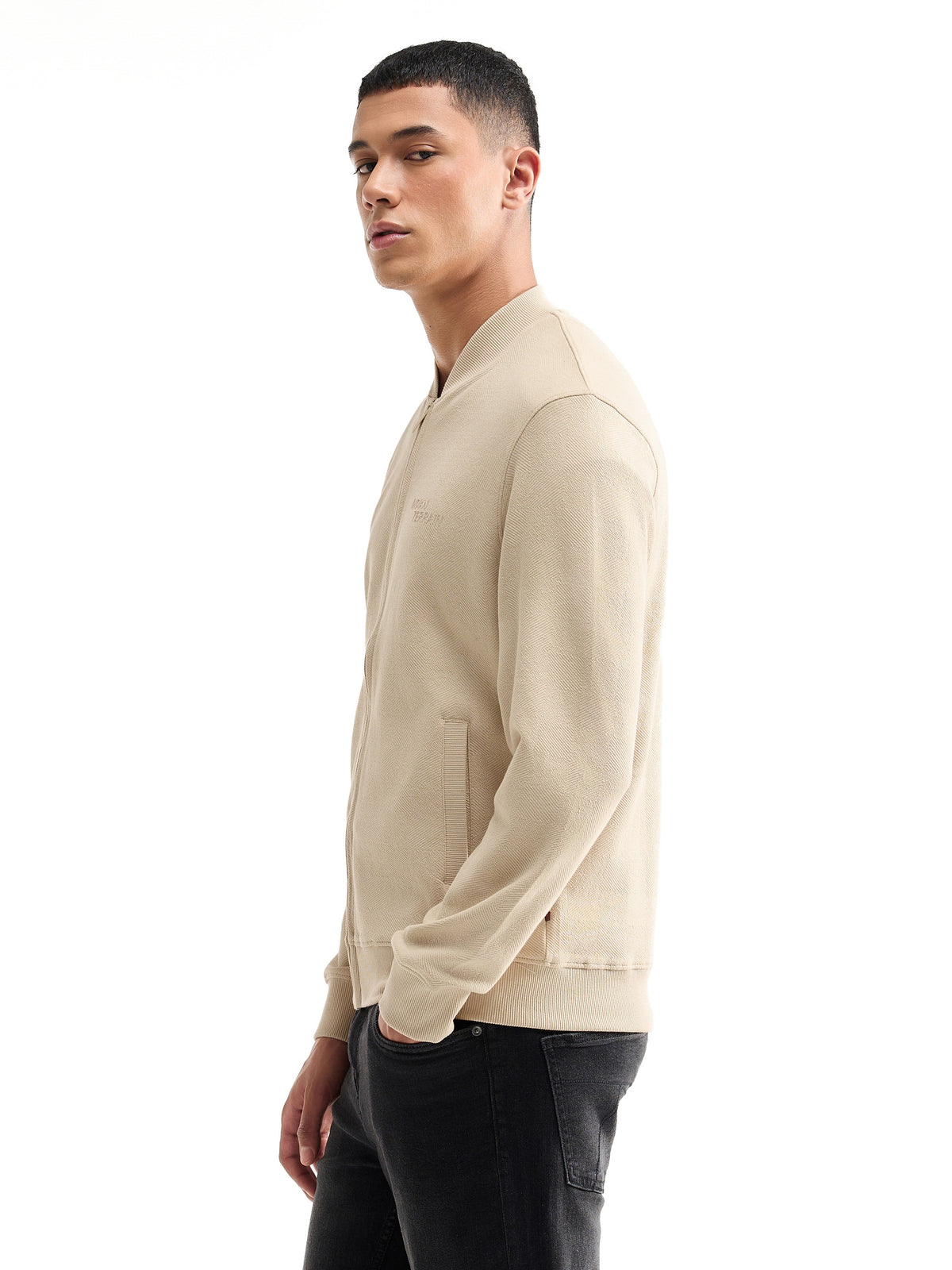 Solid Sweatshirt - Cream t4option_0