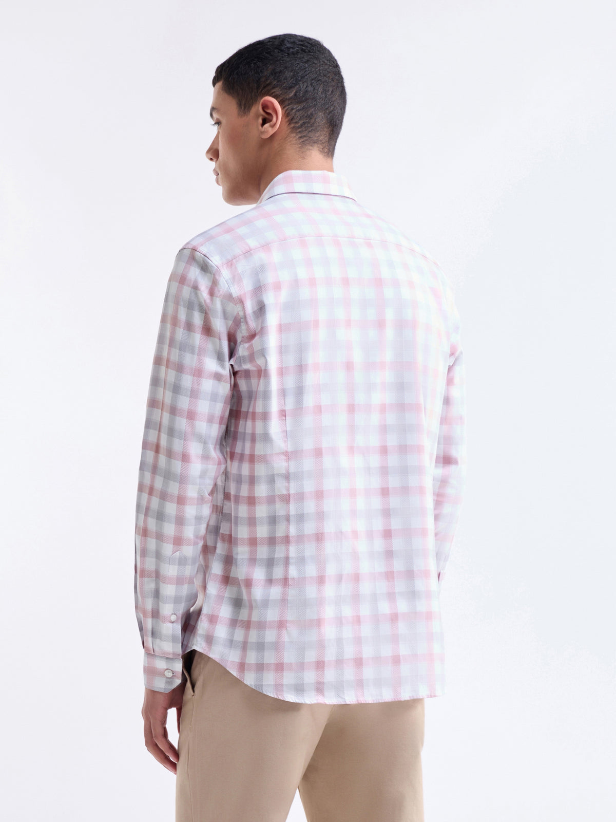 Check Full Sleeve Cotton Shirt - Pink t4option_1