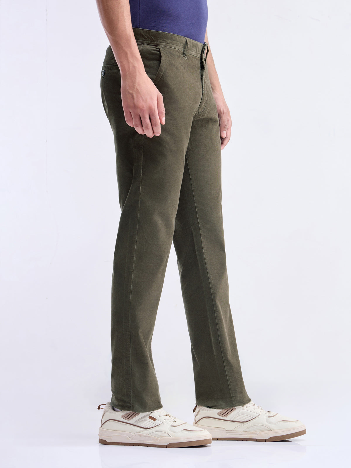 Slim Fit Cotton Stretch Trouser - Olive t4option_0