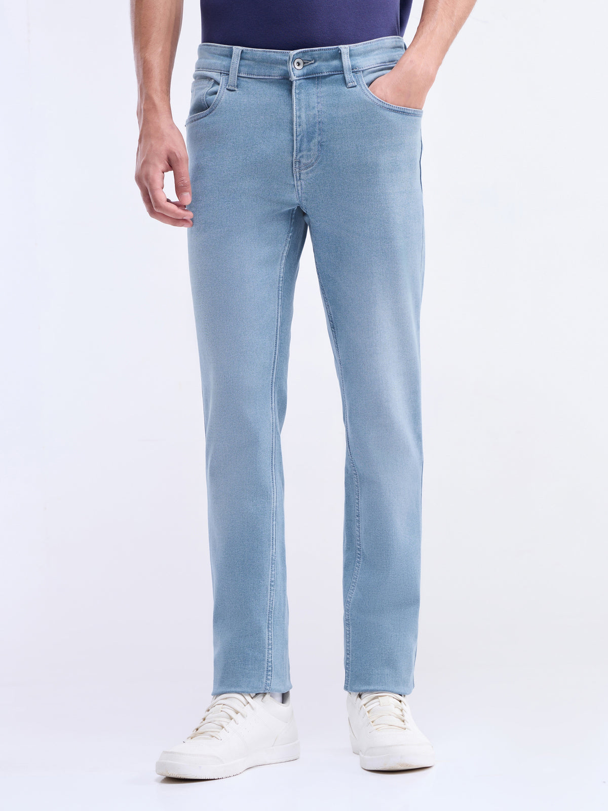 Slim Fit Stretchable Jeans - Light Wash t4option_0