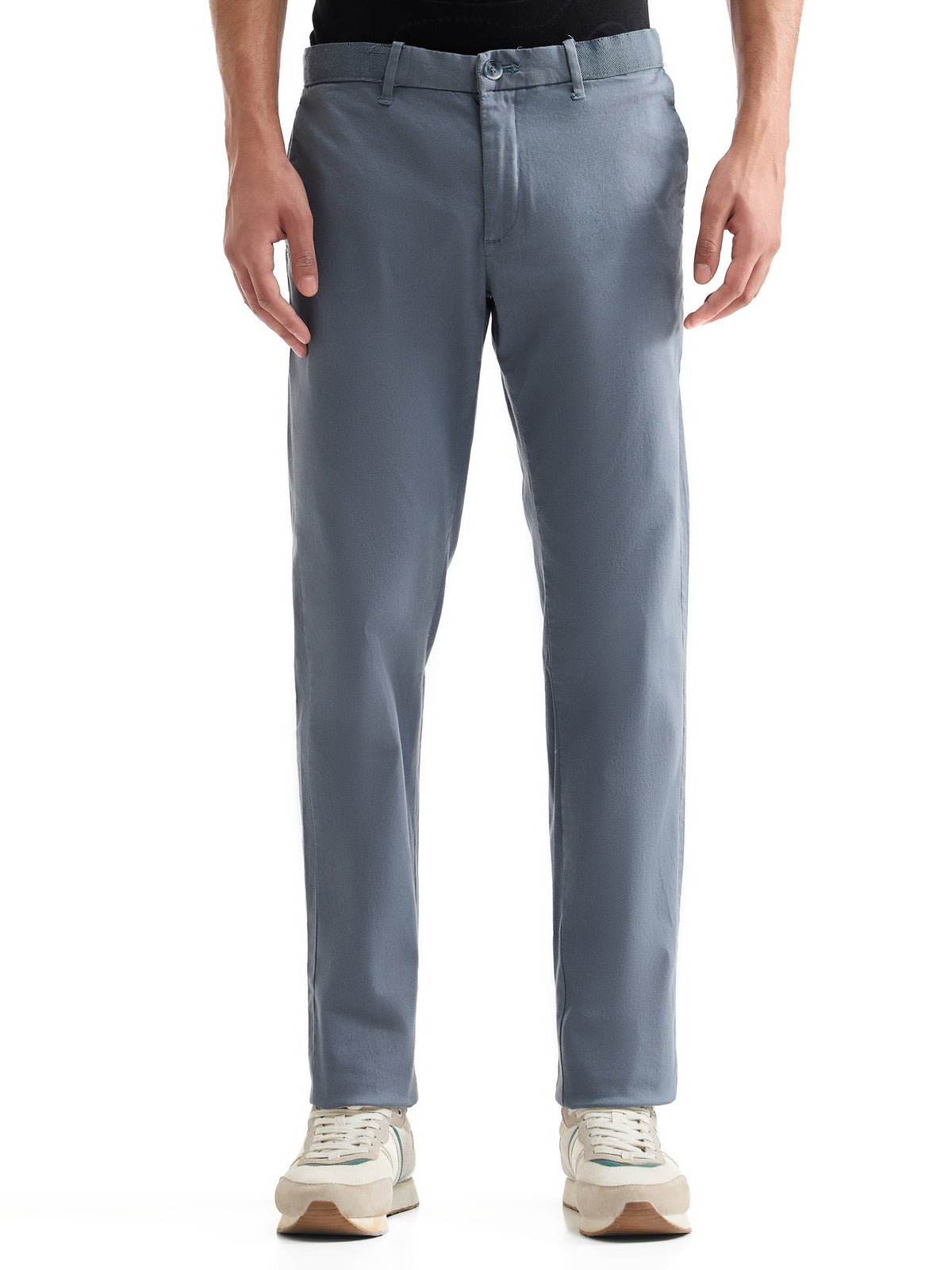 Slim Fit Cotton Stretch Trouser - Pdr Blue t4option_11