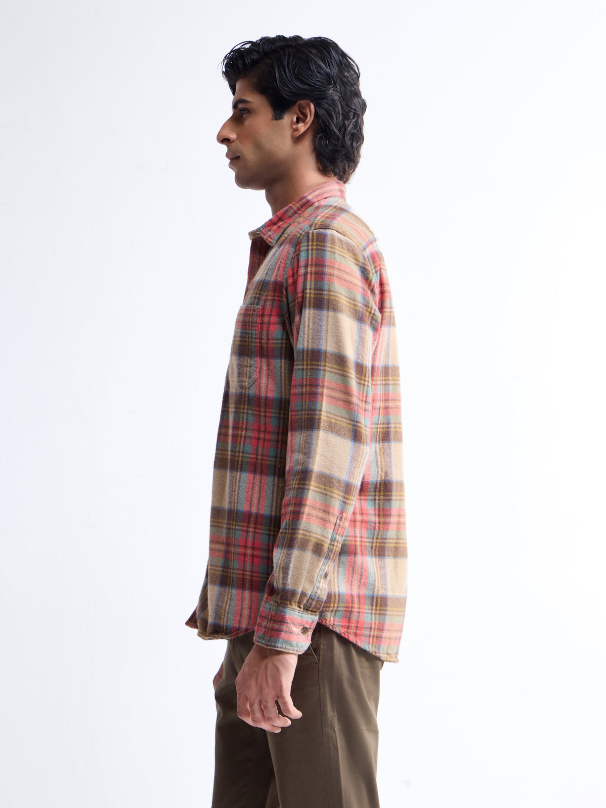 Khaki check Regular Fit Shirt - Khaki t4option_0