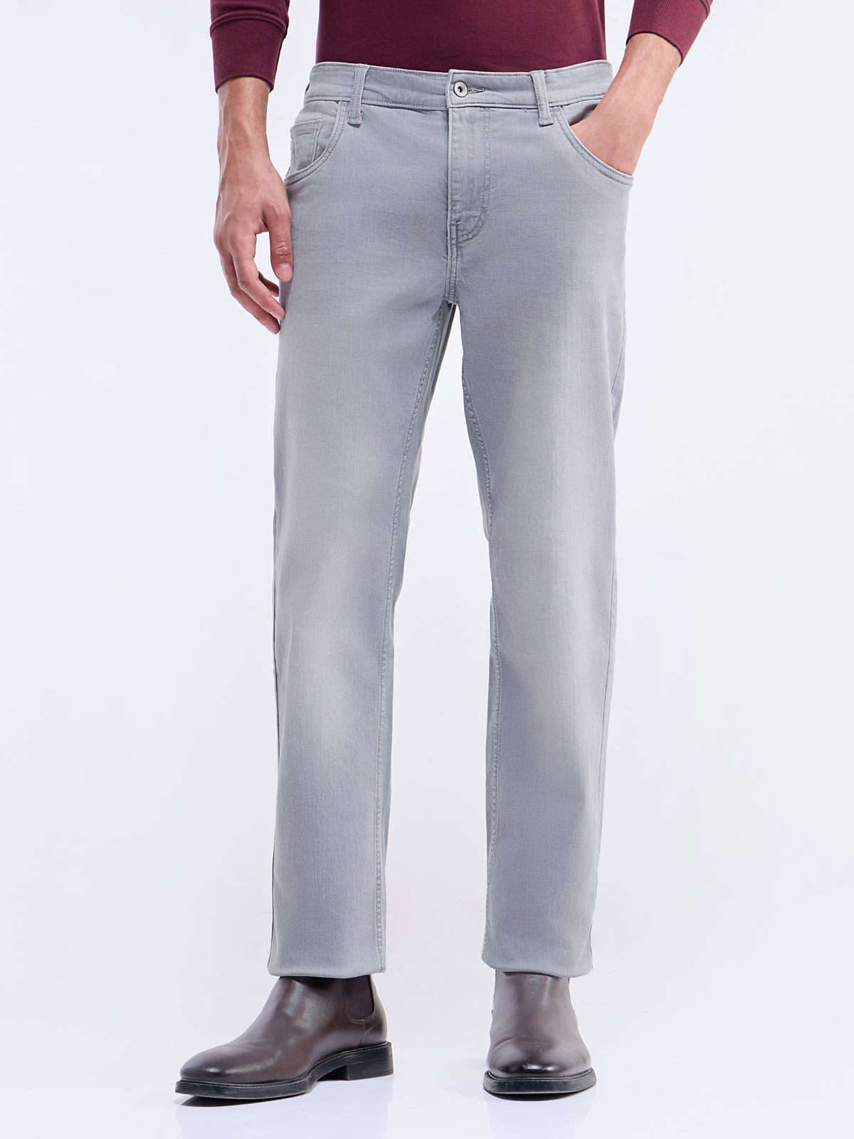 Slim Fit Jeans - Light Grey t4option_0