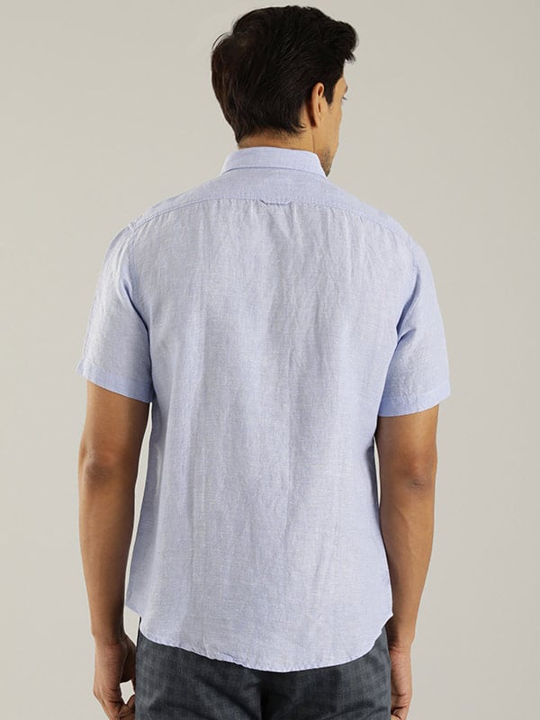 Solid Linen Short-Sleeve Shirt