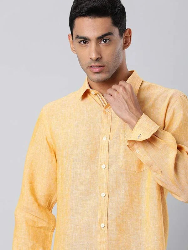 Men's Solid Full Sleeves Linen Shirt