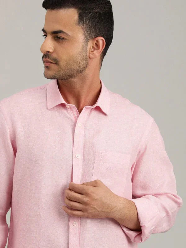 Men's Solid Full Sleeves Linen Shirt