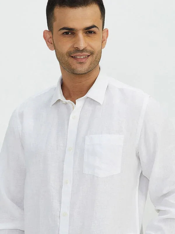 Men's Solid Full Sleeves Linen Shirt