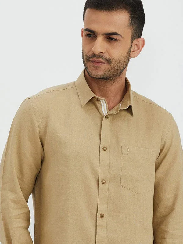Men's Solid Full Sleeves Linen Shirt