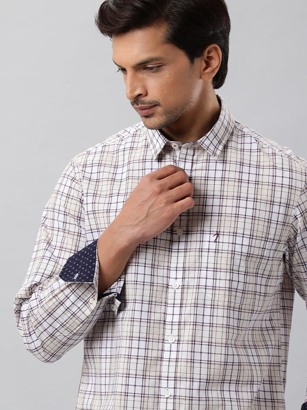 Buy Men Checked Full Sleeve Cotton Shirt Online | Indian Terrain