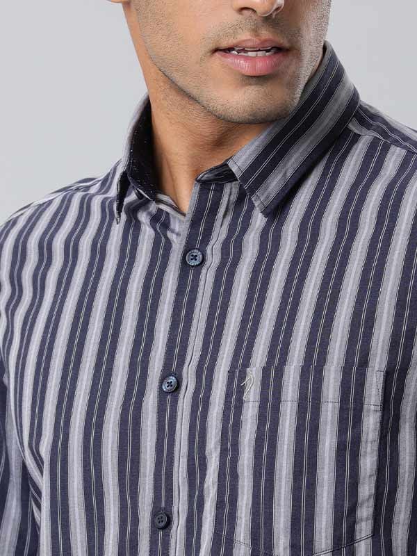 Grey Striped Shirt - Buy Grey Striped Shirt online in India