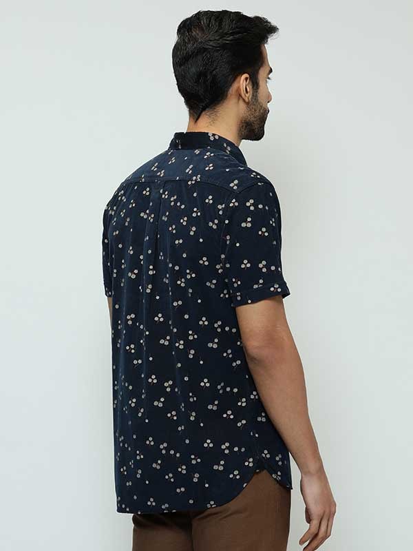 Buy Suman Tex Men Navy Printed Cotton Half-Hand Shirt (M) Online at Best  Prices in India - JioMart.