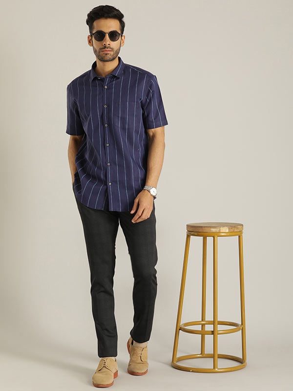 Block Striped Linen Shirt - Buy online
