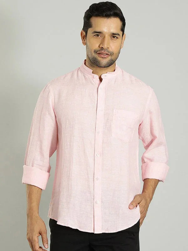 Men's Solid Full Sleeves Linen Shirt