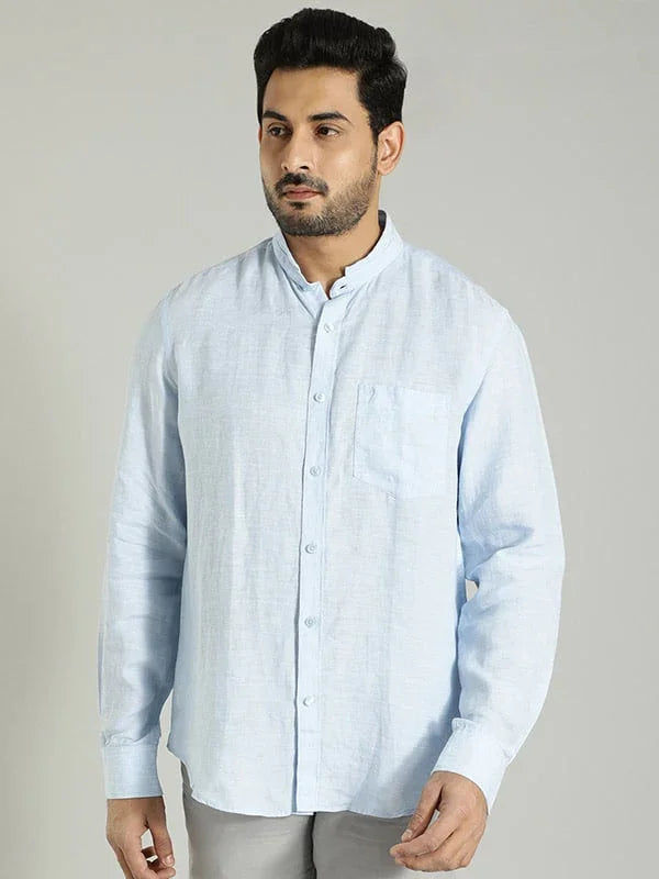 Men's Solid Full Sleeves Linen Shirt