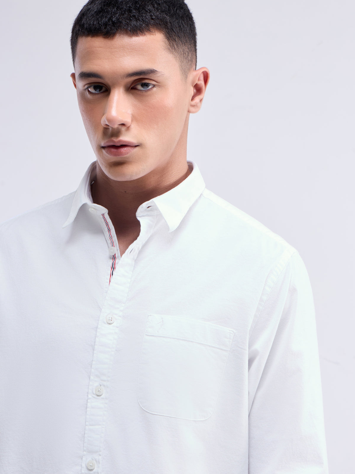 Solid Regular Fit Shirt - White t4option_4