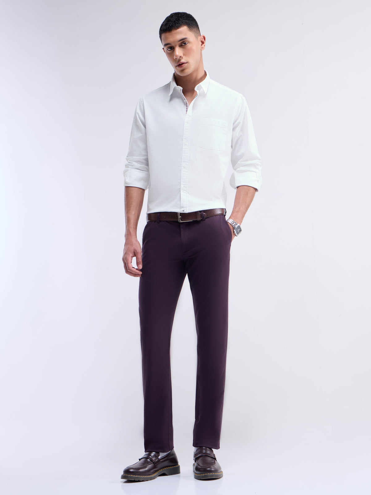 Solid Regular Fit Shirt - White t4option_4