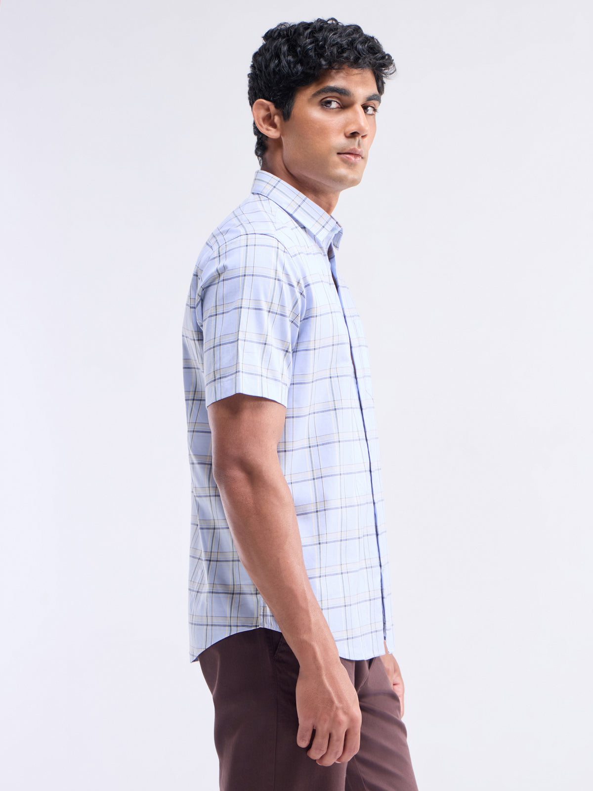 check Regular Fit Shirt - Sky t4option_1