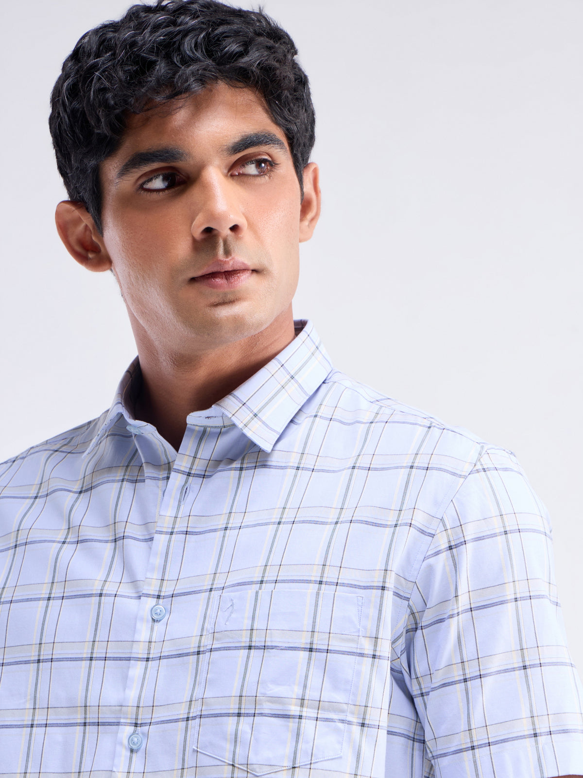 check Regular Fit Shirt - Sky t4option_1