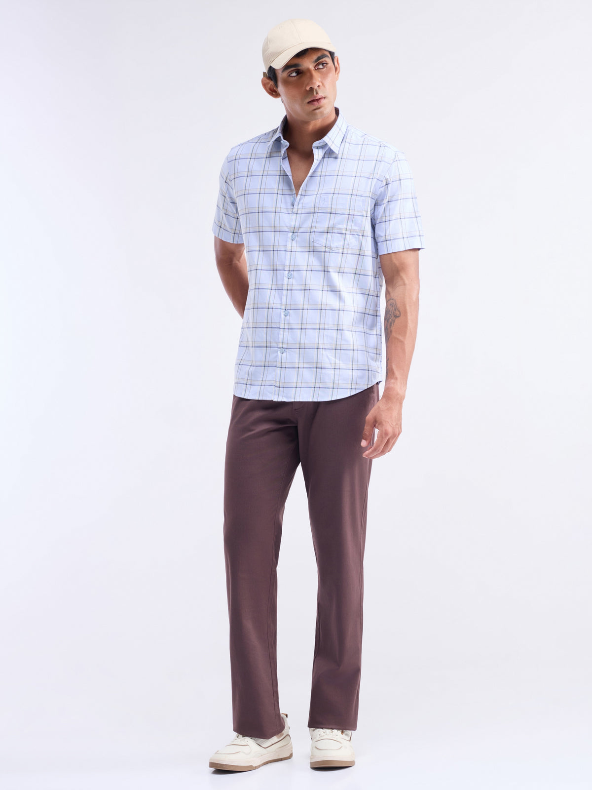 check Regular Fit Shirt - Sky t4option_1