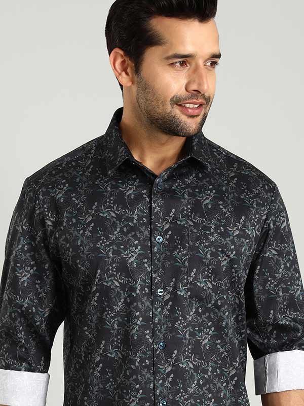 Buy Men Printed Full Sleeve Cotton Stretch Shirt Online Indian Terrain