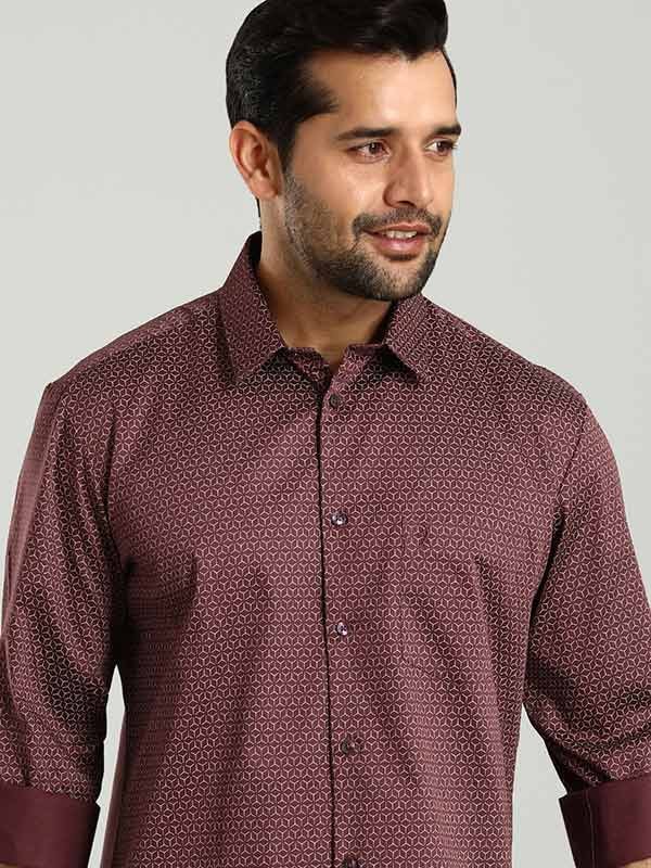 Buy Men Printed Full Sleeve Cotton Stretch Shirt Online Indian Terrain