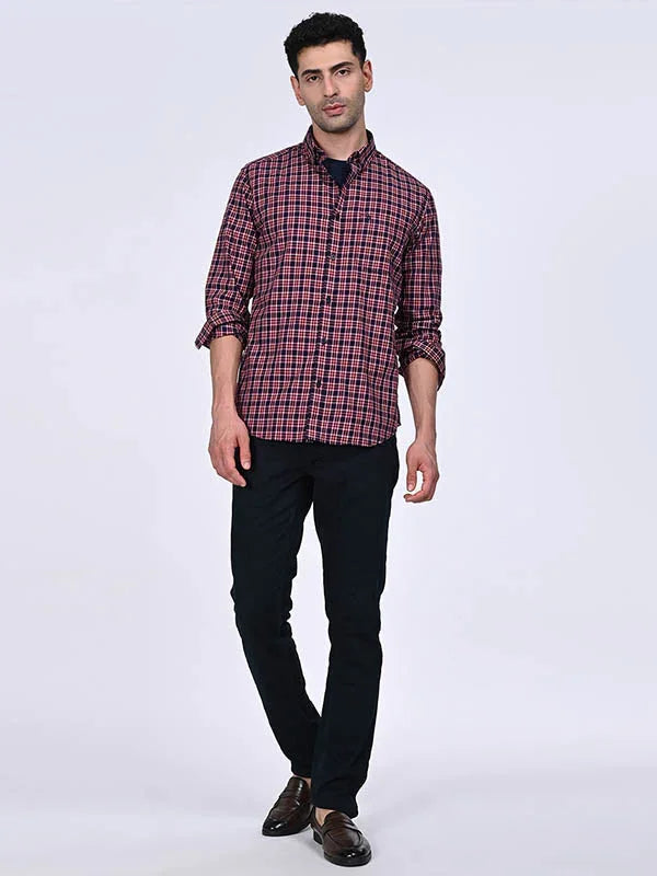 Men's Check Full Sleeves Cotton Stretch Shirt