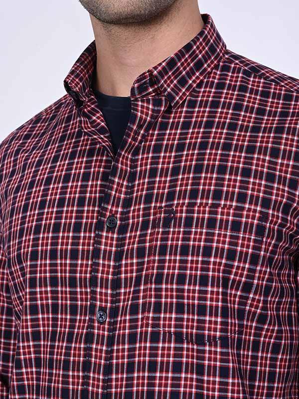 Men's Check Full Sleeves Cotton Stretch Shirt