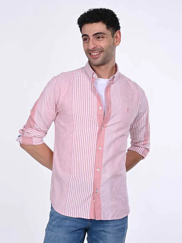 Men's Striped Full Sleeves Cotton Shirt