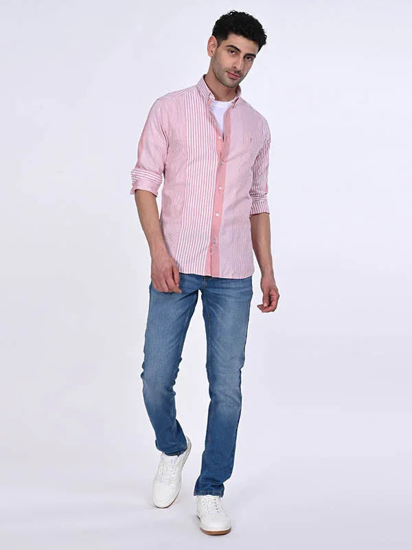 Men's Striped Full Sleeves Cotton Shirt