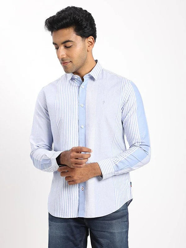 Men's Striped Full Sleeves Cotton Shirt