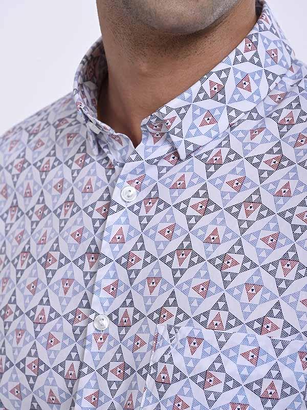 Men's Printed Full Sleeves Cotton Blend Shirt