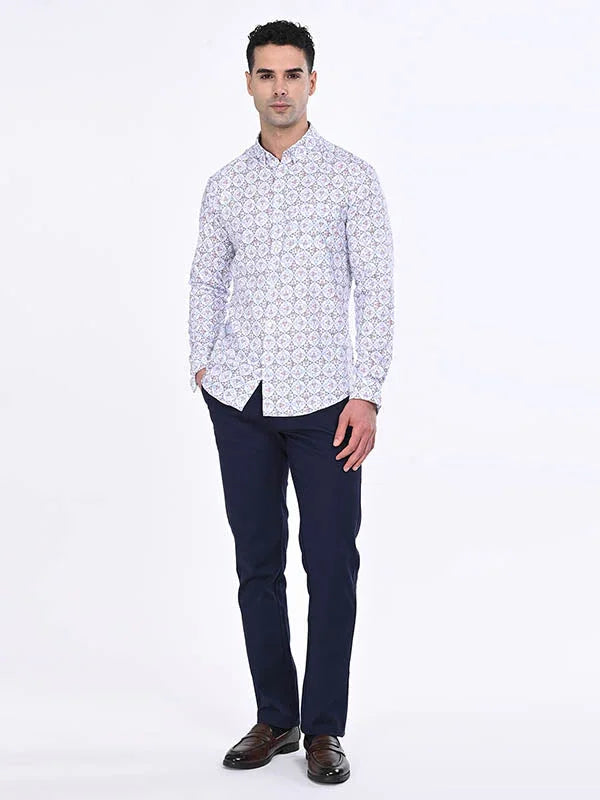Men's Printed Full Sleeves Cotton Blend Shirt