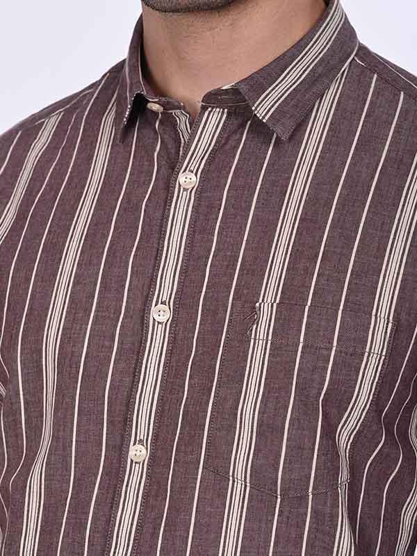 Men's Striped Full Sleeves Cotton Shirt