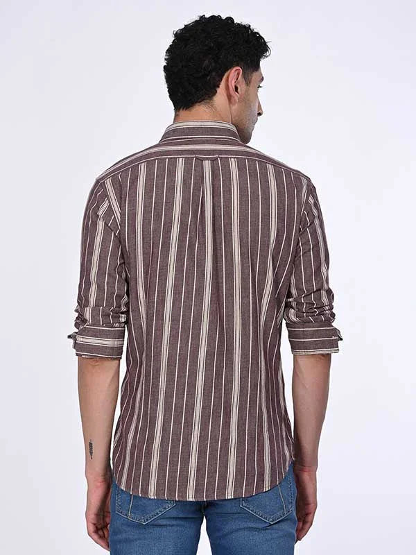 Men's Striped Full Sleeves Cotton Shirt