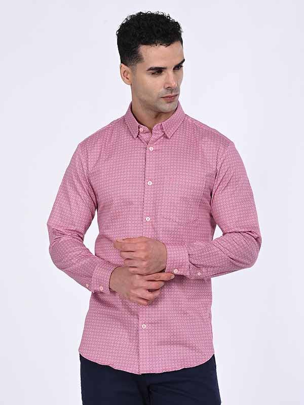 Men's Printed Full Sleeves Cotton Stretch Shirt