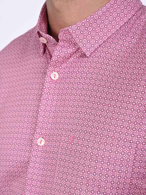 Men's Printed Full Sleeves Cotton Stretch Shirt