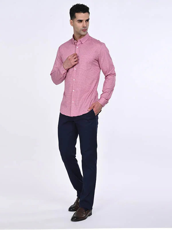 Men's Printed Full Sleeves Cotton Stretch Shirt