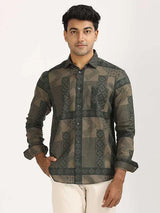 Men's Printed Full Sleeves Linen Blend Shirt