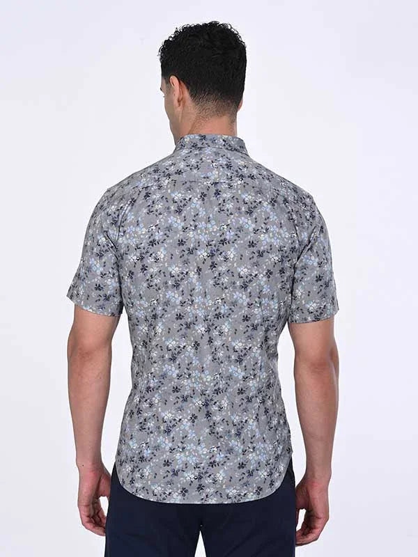 Men's Printed Half Sleeves Cotton Stretch Shirt Indian Terrain Fashions Limited