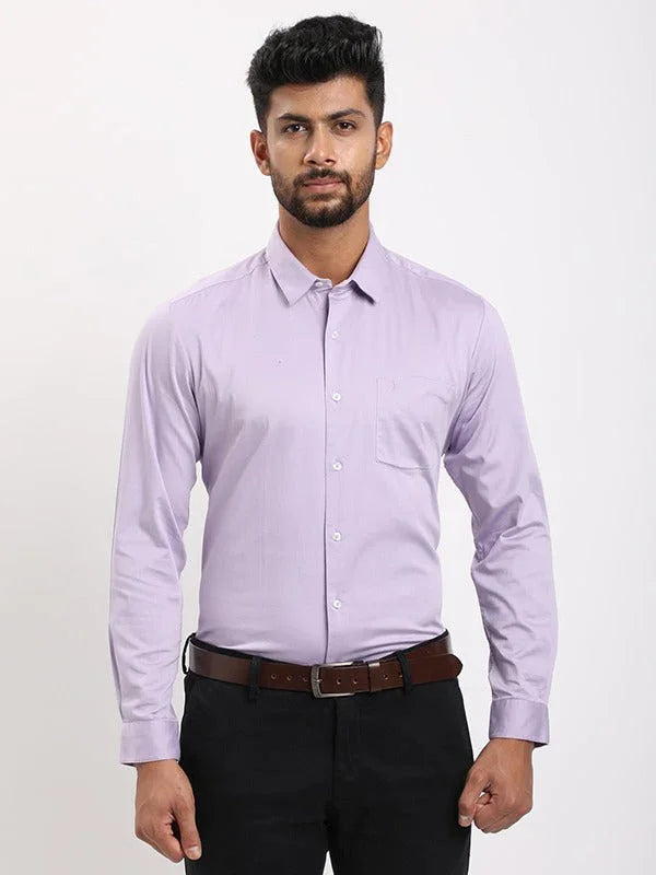 Men's Solid Full Sleeves Cotton Stretch Shirt