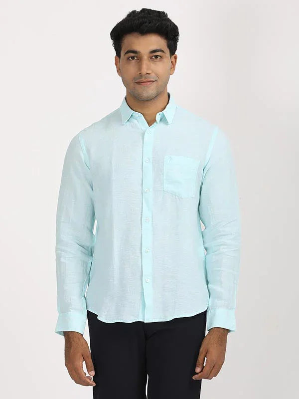 Men's Solid Full Sleeves Linen Shirt