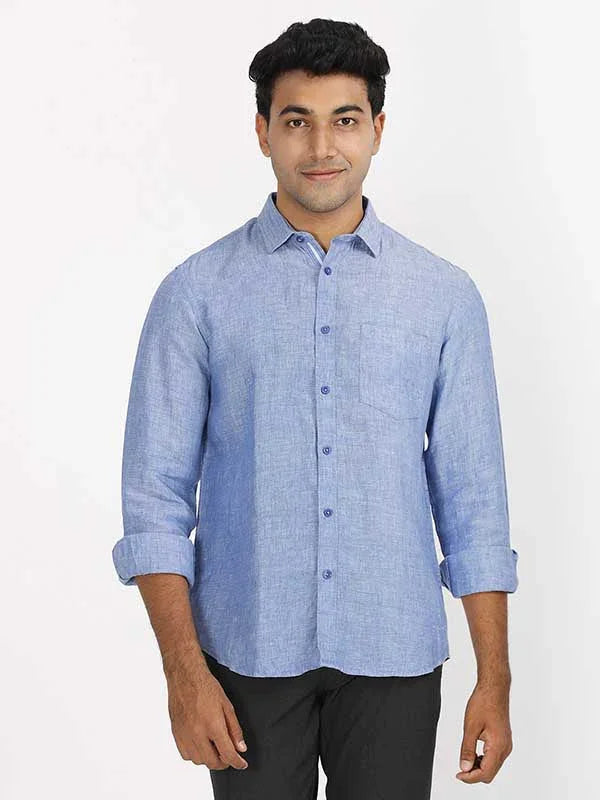 Men's Solid Full Sleeves Linen Shirt