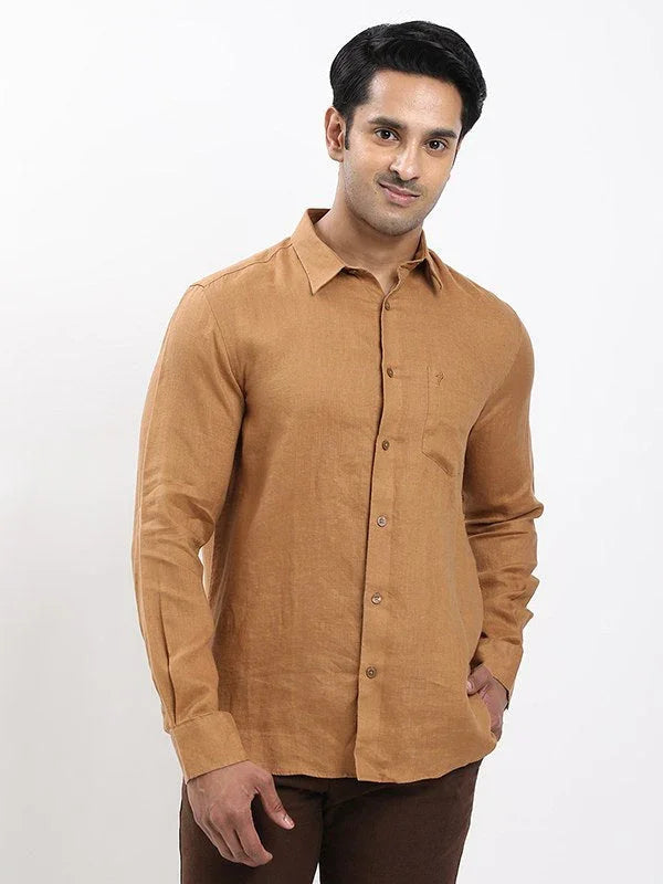 Men's Solid Full Sleeves Linen Shirt