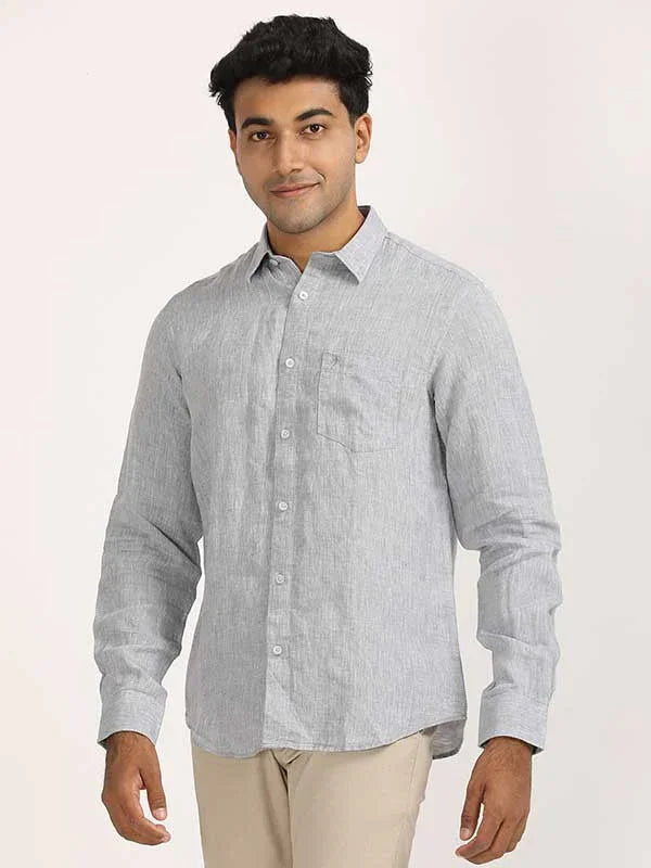 Men's Solid Full Sleeves Linen Shirt