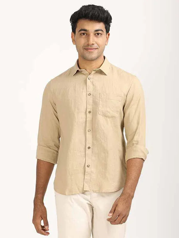 Men's Solid Full Sleeves Linen Shirt