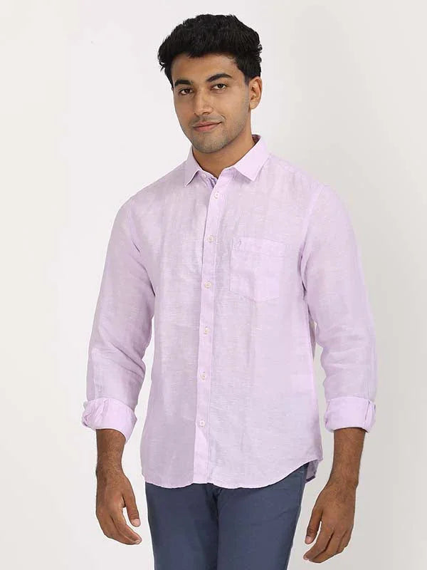 Men's Solid Full Sleeves Linen Shirt