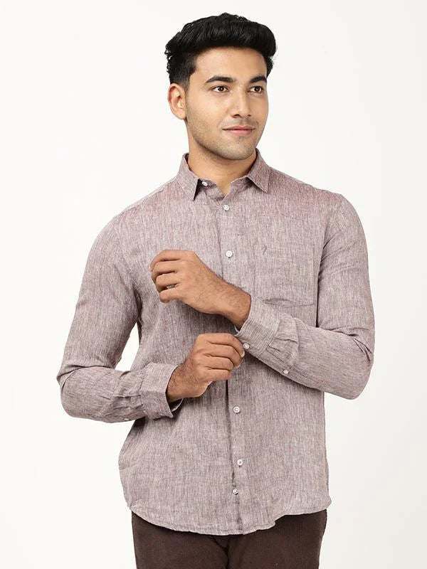 Men's Solid Full Sleeves Linen Shirt
