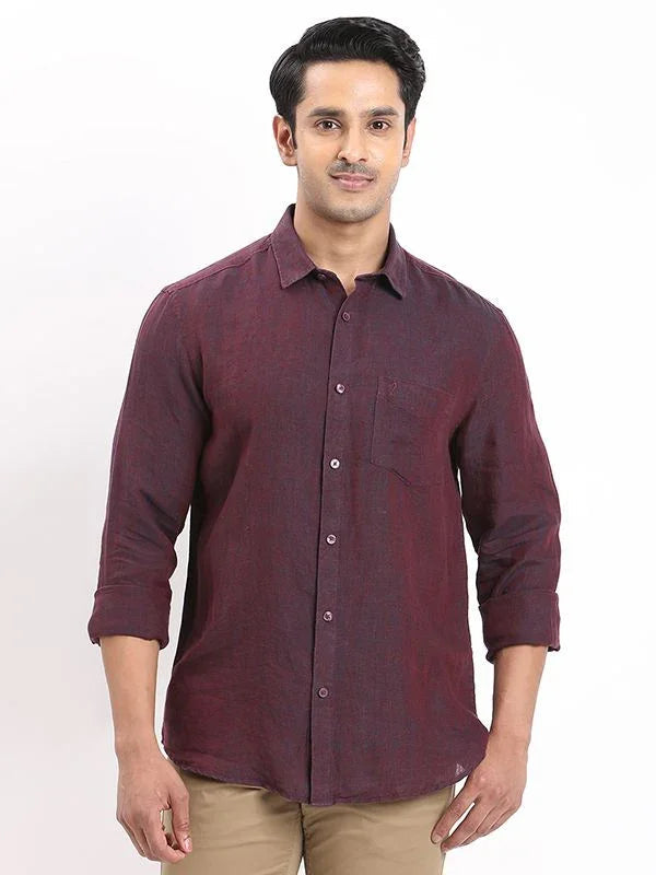 Men's Solid Full Sleeves Linen Shirt